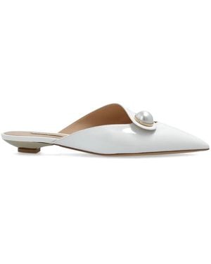 Casadei Blade Mules - White