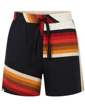 Osklen Stripe-Print Drawstring Shorts - Black