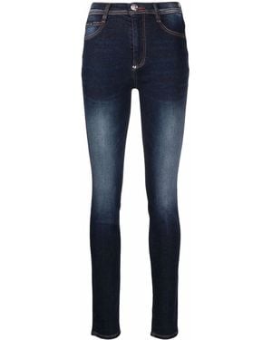 Philipp Plein Iconic High-Waisted Jeggins - Blue