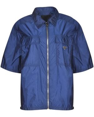Prada Zip-Fastening Pocket Shirt - Blue