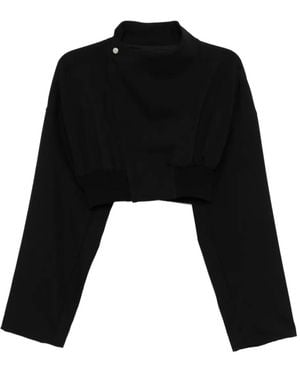 Rick Owens Cropped Wool Jacket - Black