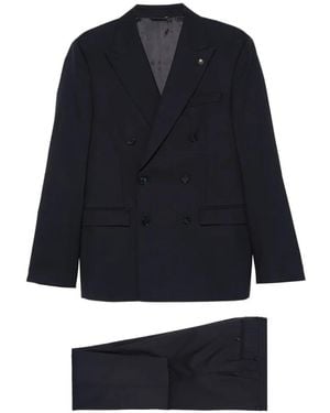 Manuel Ritz Double-Breasted Suits - Blue