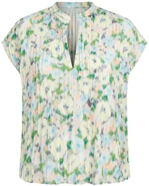 Vince Floral-Print Pleated Blouse - Green