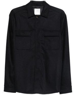 Eleventy Chest-Pocket Shirt Jacket - Black