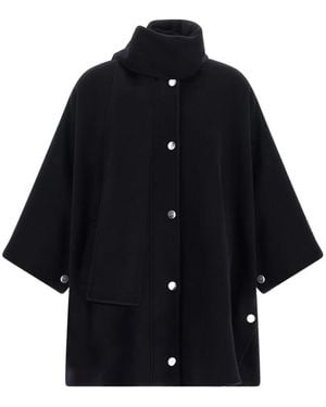 Pinko Abrigo Caban De Lana Con Panel De Bufanda - Azul