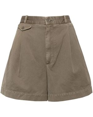 Agolde Becker Pleat-Detailing Shorts - Natural
