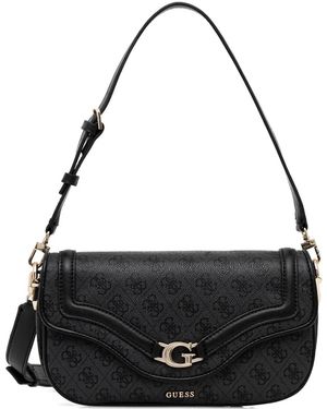 Guess Dea Logo-Pattern Shoulder Bag - Black