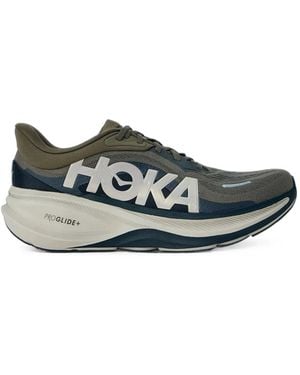 Hoka One One Clifton Mesh-Upper Cushioned-Sole Trainers - Green