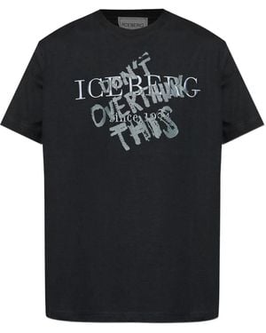 Iceberg Logo-Print T-Shirt - Black