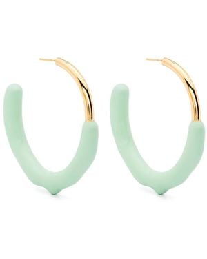 Sunnei Large Rubberised Hoop Earrings - Green