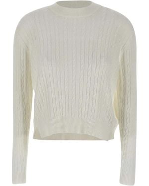 Peuterey Pullover mit Zopfmuster - Weiß