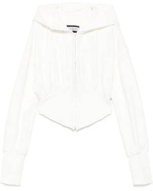 Hamza Zip-Front Hoodie - White