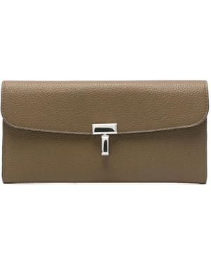 TOTEME T-Lock Leather Wallet - Brown