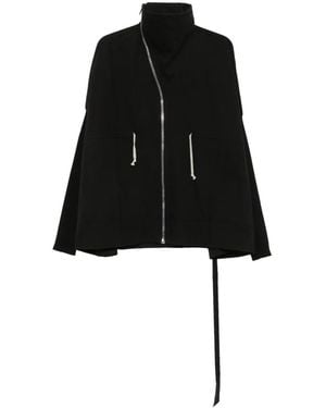 Rick Owens Jersey Con Cuello Alto Y Cremallera Asimétrica - Negro