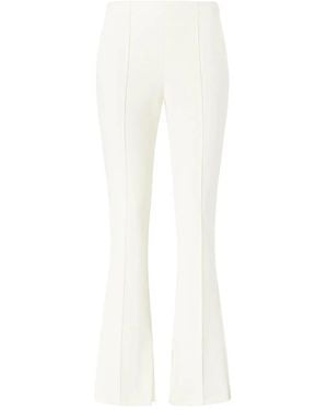 Genny Flared-Hem Trousers - White