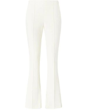 Genny Flared-Hem Trousers - White
