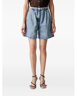 Morgan Elasticated-Waist Denim Shorts - Blue