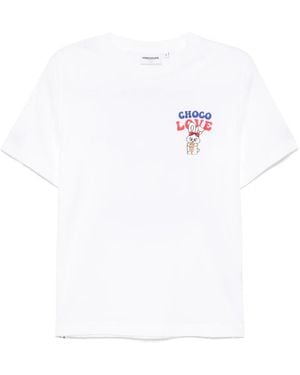 Chocoolate Logo-Embroidered T-Shirt - White