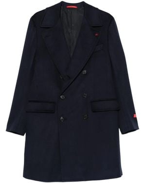 Isaia パッチポケット ダブルコート - ブルー