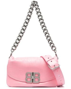 Balenciaga Small Bb Soft Flap Leather Shoulder Bag - Pink