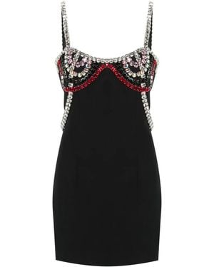 Nue Crystal-Embellished Mini Dress - Black