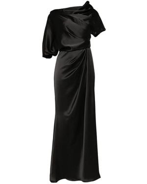 Amsale Satin Off-Shoulder Gown - Black