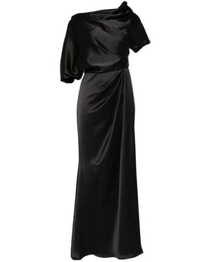 Amsale Satin Off-Shoulder Gown - Black