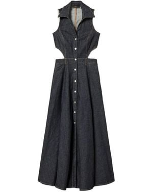 Twinset Cut-Out Denim Dress - Black