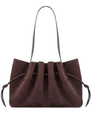 Yuzefi Scallop Pleated Shoulder Bag - Brown