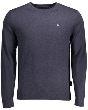Napapijri Logo-Patch Crew-Neck Jumper - Blue