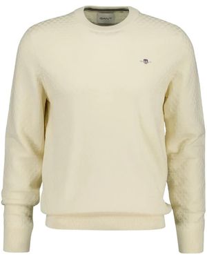 GANT Textured Crew-Neck Sweater - Natural
