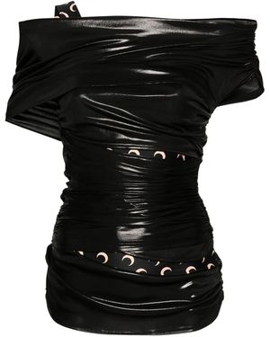 Marine Serre Signature Moonogram Asymmetric Top - Black