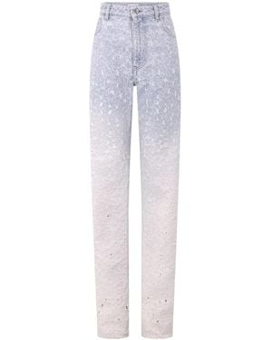 Rabanne Distressed Ombré Straight-Leg Jeans - Blue