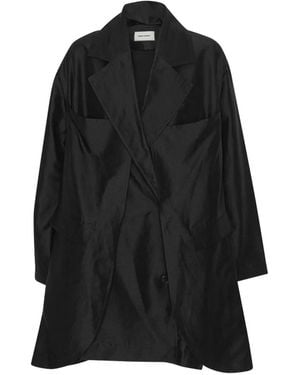 Henrik Vibskov Abrigo Beetle Con Solapa De Muesca - Negro