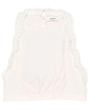 Sandro Cropped Top - Wit