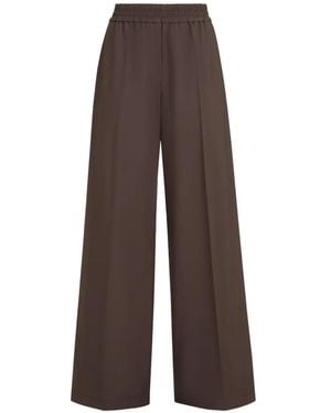 Brunello Cucinelli Loose Fit Wool Pants - Brown