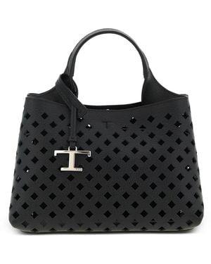 Tod's Micro Apa Perforated-Leather Tote Bag - Black