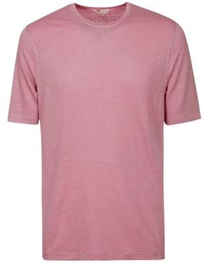 FILIPPO DE LAURENTIIS T-Shirt En Lin Mélangés À Manches Courtes - Rose