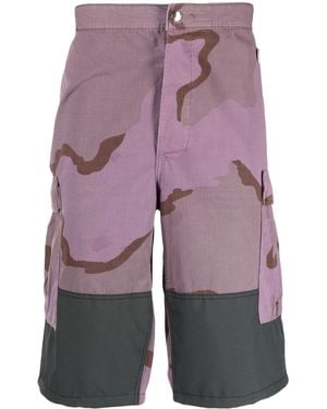 OAMC Camouflage-Pattern Cargo Shorts - Purple