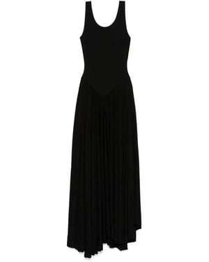 Pink Open-Back Maxi Dress - Black