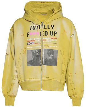 Astrum Sudadera Tfu Con Capucha Y Estampado Gráfico - Amarillo