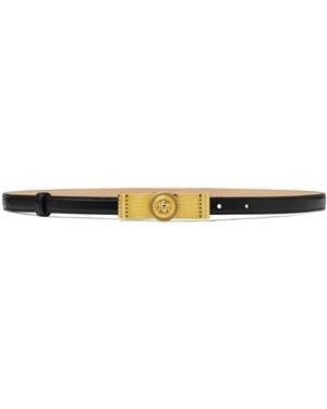 Versace Gianni Ribbon Leather Belt - Black