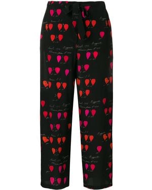 McQueen Petal Print Trousers - Black