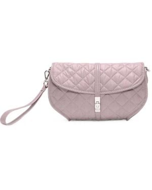 MZ Wallace Small Astor Quilted Clutch Bag - Pink