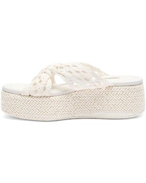 Casadei Zeppa Damier Mules - Natural