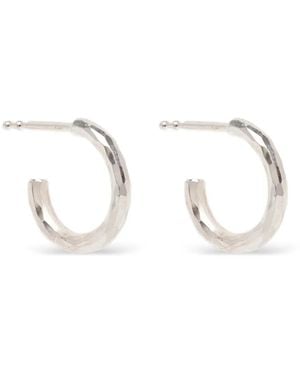 Werkstatt:münchen Hammered Hoop Earrings - White