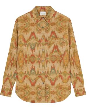 Pierre Louis Mascia All-Over Pattern Cotton Shirt - Natural