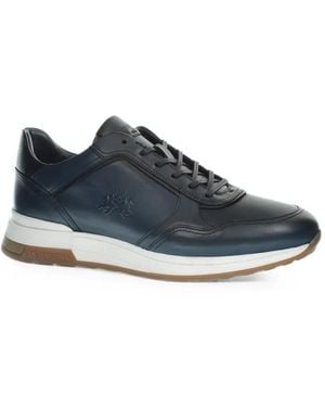 La Martina Buttero Leather Trainers - Blue