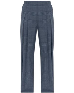 IRO Check-Pattern Pleated Pants - Blue