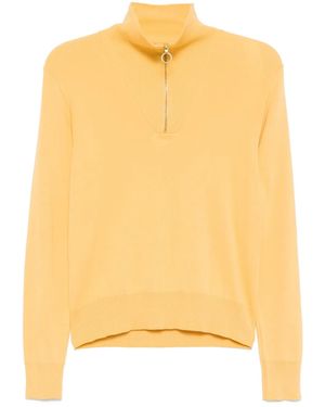 agnès b. Half Front Zip Fastening Jumper - Yellow